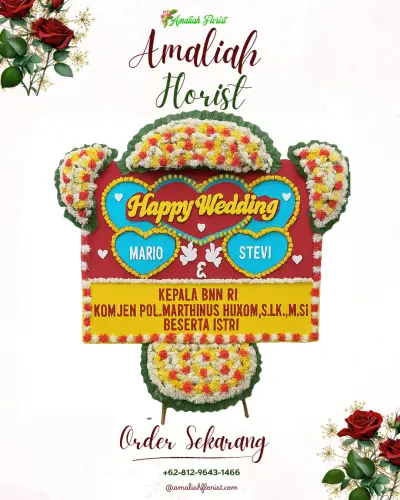 Karangan Papan Bunga Pernikahan di Panjatan